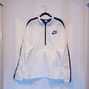VINTAGE Nike Men's Y2K Windbreaker Fanny Pack White Blue Jacket Size Extra Large